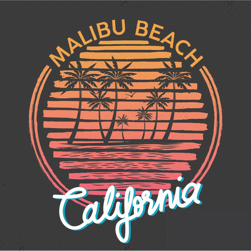 キャンバスアート　ハワイアン　マリブビーチ キャンバスポスター　インテリア額　アメリカン雑貨の画像