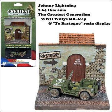 ジョニーライトニング ミニチュア ジープ JOHNNY LIGHTNING 1/64　WWII Willys MB Jeep  ミニカー アメリカン雑貨画像