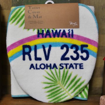 ハワイアン トイレマット ＆ トイレカバー セット HAWAII インテリアマット　アメリカン雑貨画像