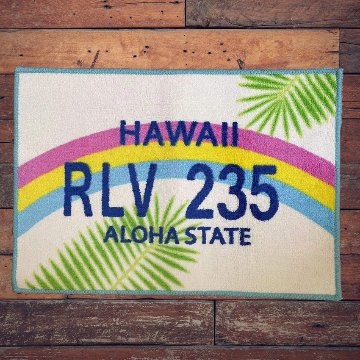 ハワイアン インテリアマットHAWAII ナンバープレート  バスマット キッチンマット 玄関マット　アメリカン雑貨画像