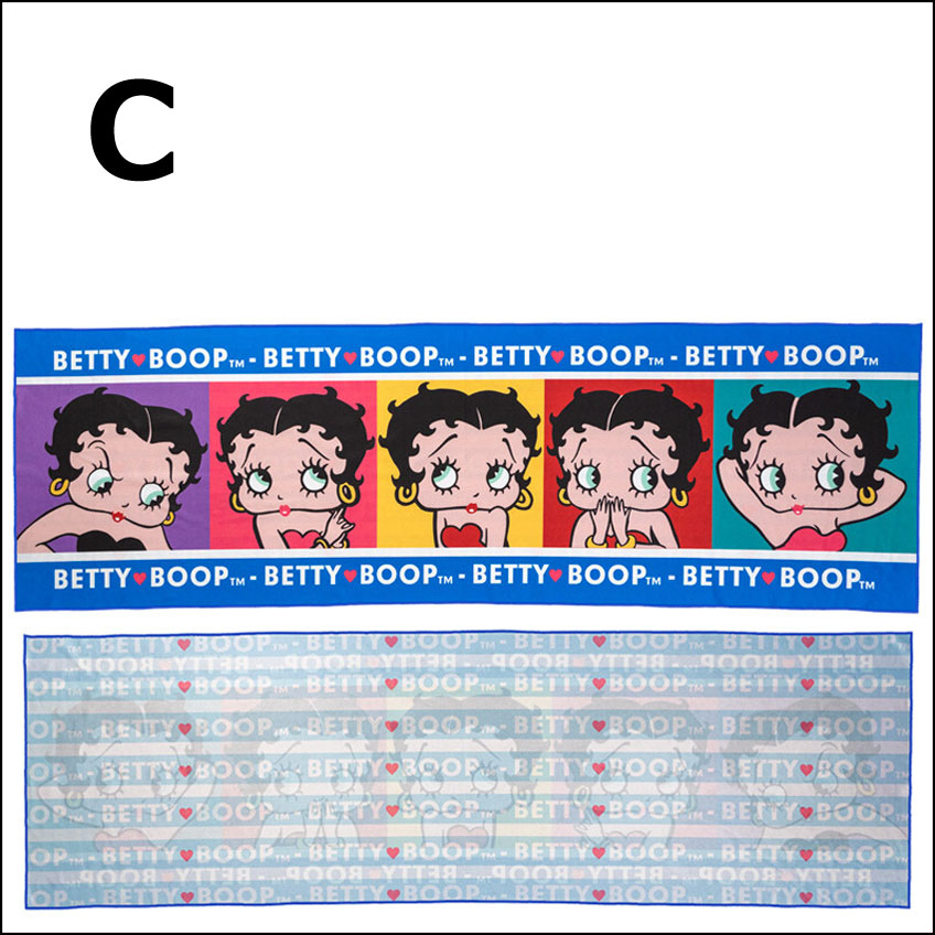 BETTY BOOP 冷感ひんやりベティ クールタオル ベティブープ ロングタオル アメリカン雑貨画像