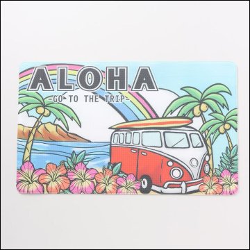 ハワイアン PVC インテリアマット HAWAII ALOHA BUS キッチンマット 画像