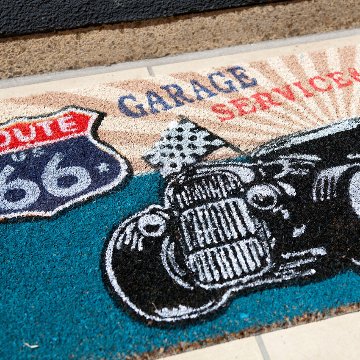 ルート66 コイヤーマット　ガレージ ウェルカム 玄関マット WELCOME  アメリカン雑貨の画像