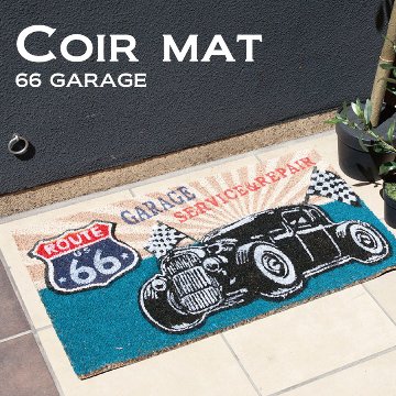 ルート66 コイヤーマット　ガレージ ウェルカム 玄関マット WELCOME  アメリカン雑貨の画像
