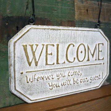 ルエール アンティークプレート WELCOME ウエルカム看板 サイン看板 アメリカン雑貨の画像