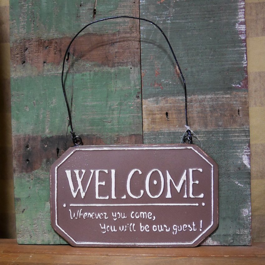 ルエール アンティークプレート WELCOME ウエルカム看板 サイン看板 アメリカン雑貨の画像