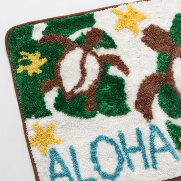 ハワイアン インテリアマット ホヌプルパイルマット ALOHA バスマット フロアマット　アメリカン雑貨画像