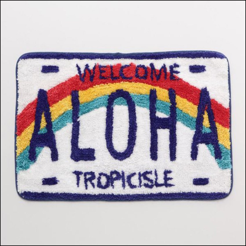 ハワイアン インテリアマット ライセンスパイルマット ALOHA バスマット フロアマット　アメリカン雑貨の画像