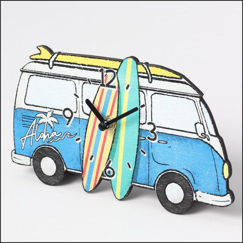 アロハ バス クロック 置時計 ハワイアン インテリア サーフ時計  アメリカン雑貨画像