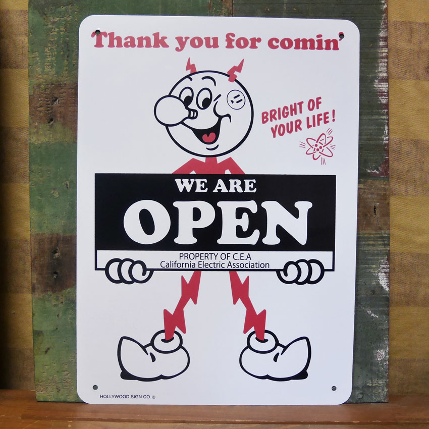 FEPC レディキロワット OPEN CLOSE リバーシブル サインプレート  オープンプラサイン アメリカン雑貨の画像