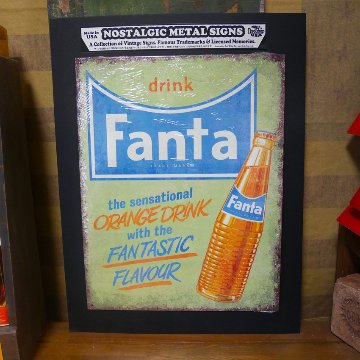 ブリキ看板 ファンタ インテリア Fanta アンティーク ティンサイン コカ・コーラ アメリカン雑貨画像