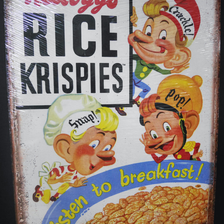 ケロッグ ティンサイン KELLOGGS Rice Krispies ブリキ看板 アメリカン雑貨画像