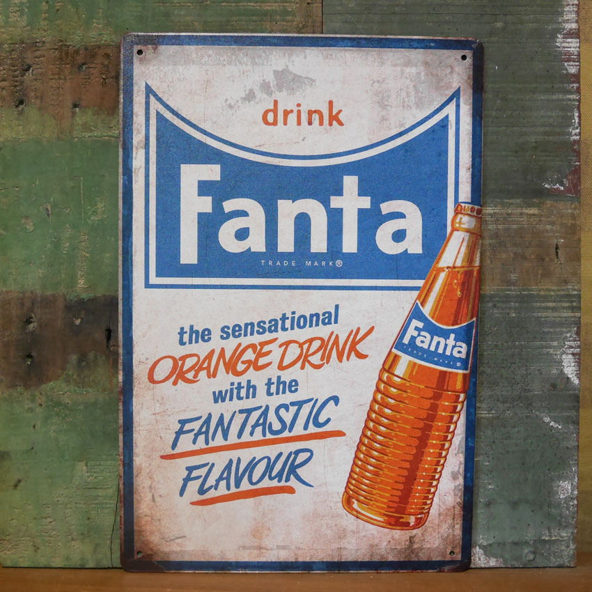 ファンタ アメリカンサインボード FANTA アンティーク ティンサインA4 コカ・コーラ アメリカン雑貨画像