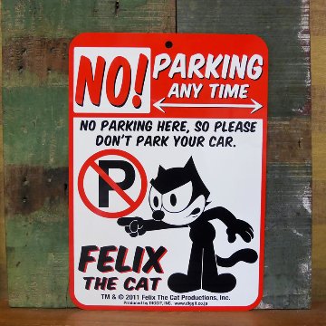 フィリックス・ザ・キャット プラスチック サインボード ノーパーキング FELIX THE CAT 駐車禁止 アメリカン雑貨画像