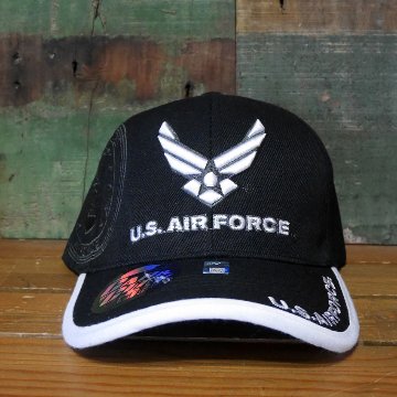 エアフォース ミリタリー キャップ ソリッド ブラック AIR FORCE 帽子 アメカジ　アメリカン雑貨画像