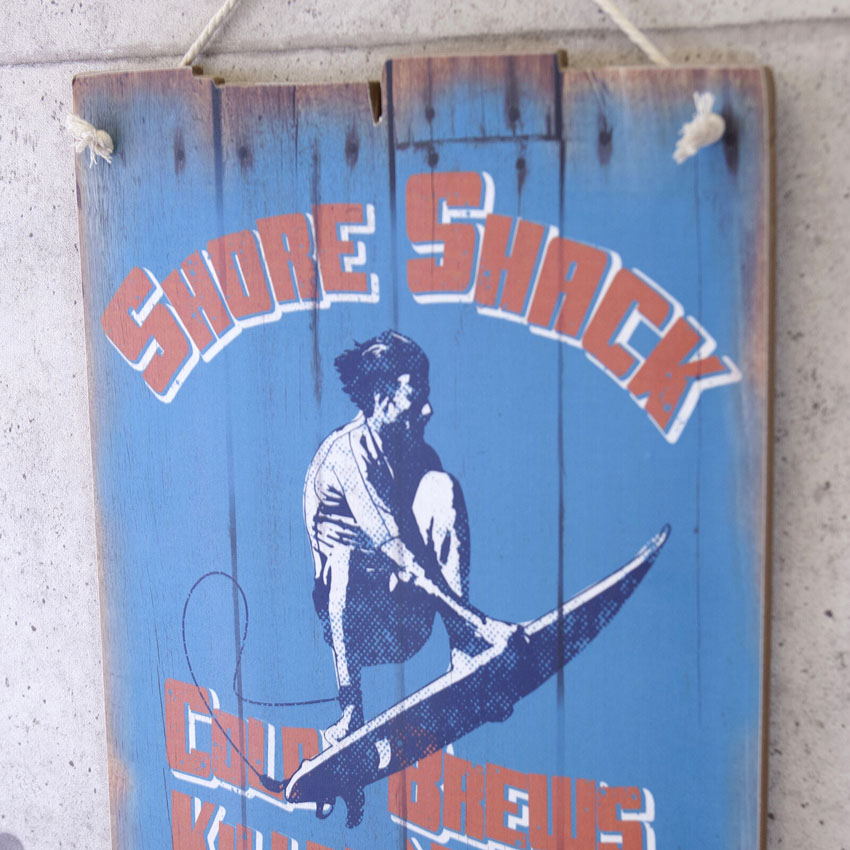 ウッドボード SHORE SHACK ハワイアン インテリア サーフィン  木製看板　アメリカン雑貨画像
