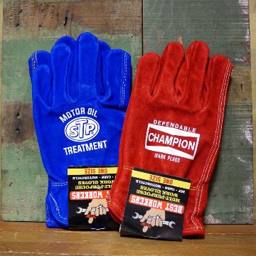 ヴィンテージ ワーク グローブ 牛革 Work Glove STP チャンピオン　手袋　アメリカン雑貨画像