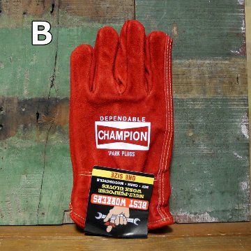 ヴィンテージ ワーク グローブ 牛革 Work Glove STP チャンピオン　手袋　アメリカン雑貨画像