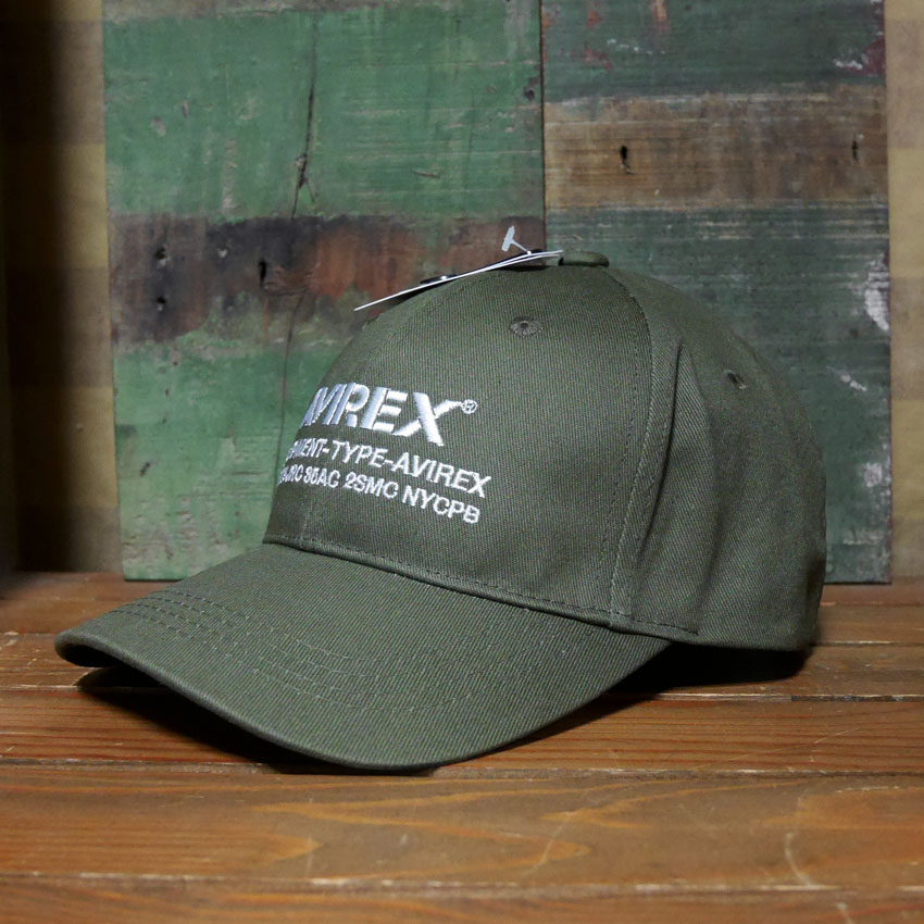 AVIREX 帽子フルキャップ　カーキ アヴィレックス ベースボールキャップ ミリタリー　アメカジ　アメリカン雑貨の画像