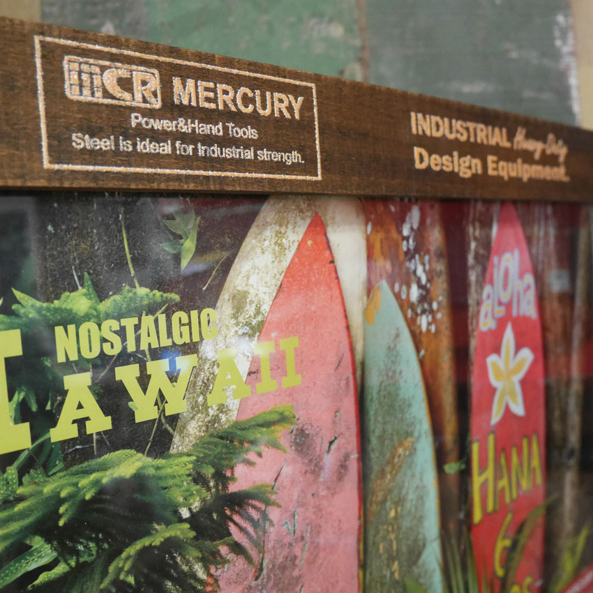 マーキュリー ポプラウッドフレーム インテリアピクチャー MERCURY ハワイアン カリフォルニア アメリカン雑貨インテリア額　画像
