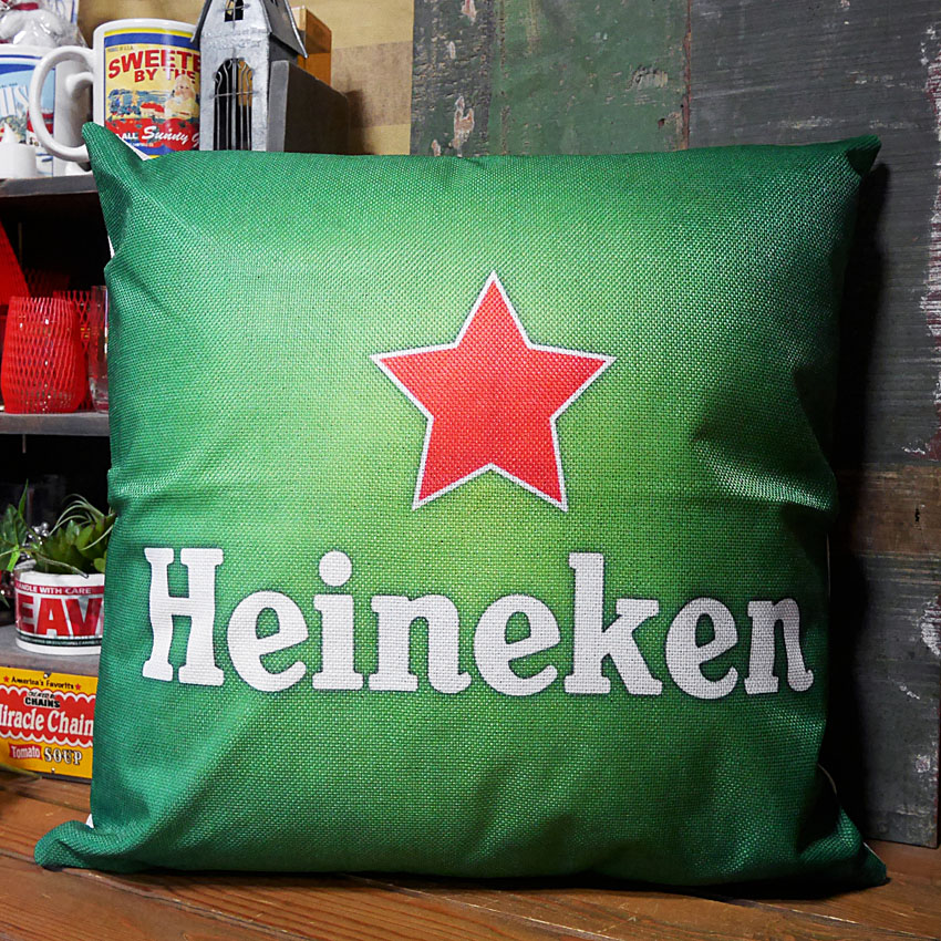 Heineken アメリカン クッションカバー ハイネケン アメリカン雑貨画像
