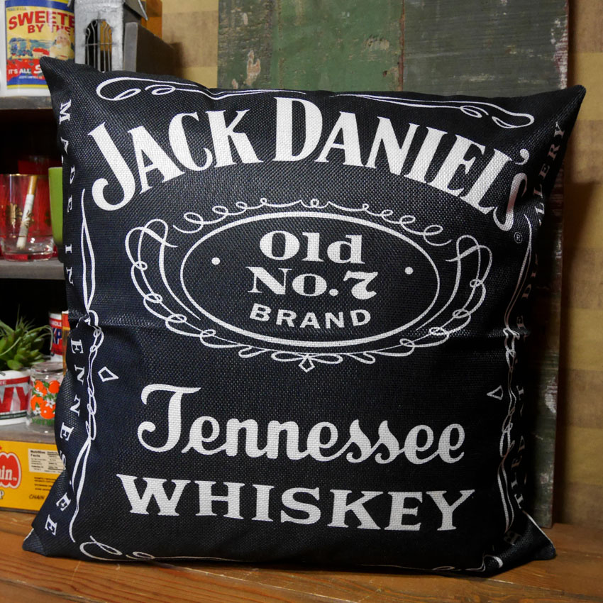 Jack Daniel's アメリカン クッションカバー ジャックダニエル アメリカン雑貨画像