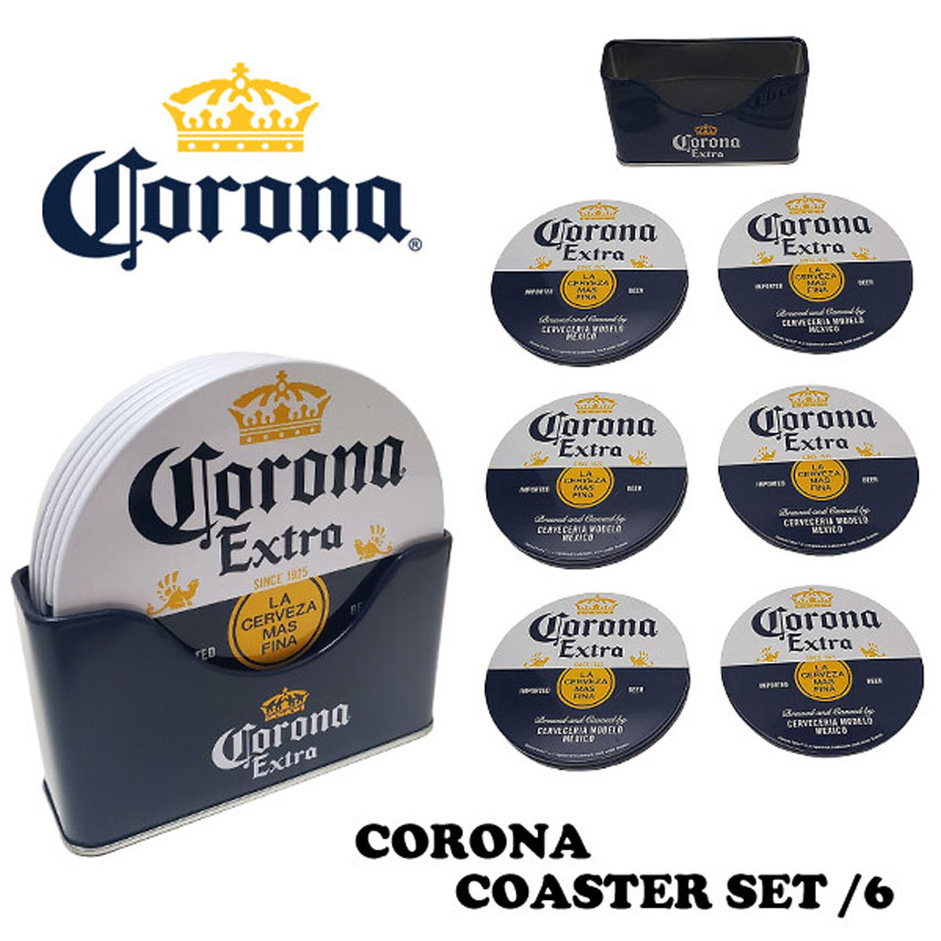 コロナ コースター 6枚セット CORONA ティンコースター アメリカン雑貨画像