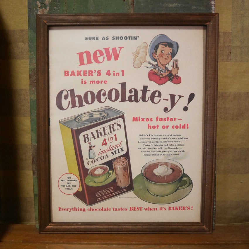 インテリアピクチャー LIFE誌アンティーク 広告 ポスター額 アメリカンインテリアの画像