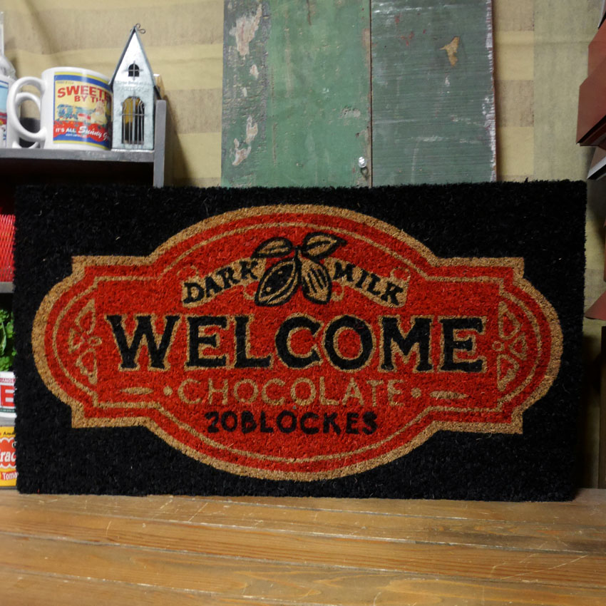 ウェルカムコイヤーマット チョコレート WELCOME MAT コイヤーマット　玄関マット  アメリカン雑貨の画像