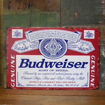 バドワイザー アメリカンサインボード BUDWEISER ブリキ看板　アメリカン雑貨画像