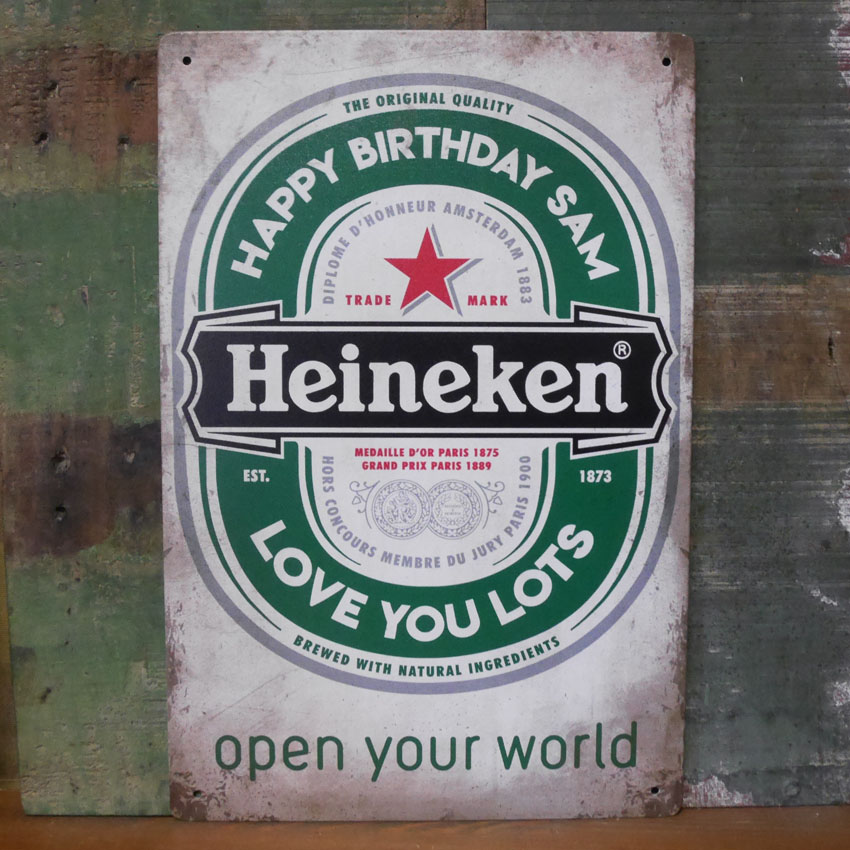 ハイネケン アメリカンサインボード  Heineken ブリキ看板　アメリカン雑貨画像