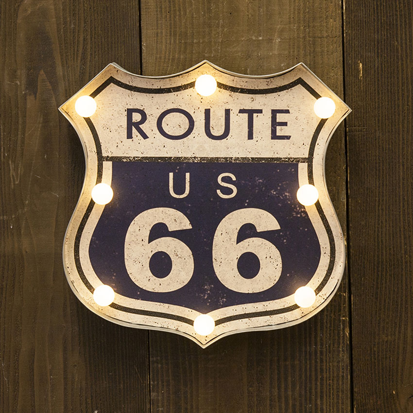 アメリカンクラシック ROUTE US 66 LED サイン ルート66　アメリカン雑貨の画像