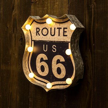 アメリカンクラシック ROUTE US 66 LED サイン ルート66　アメリカン雑貨画像