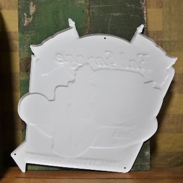 アンティークエンボスプレート Rat Garage ダイカット インテリア ブリキ看板 ピンナップガール アメリカン雑貨画像