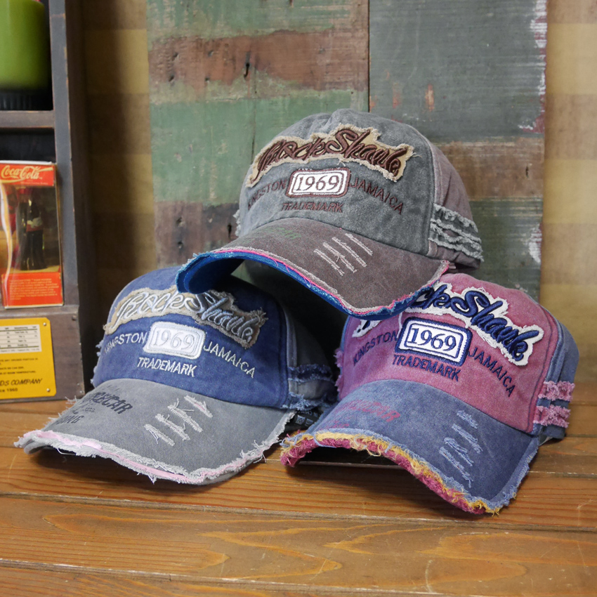 RockShanle 刺繍 ダメージキャップ　ベースボールキャップ　アメカジ　アメリカン雑貨の画像