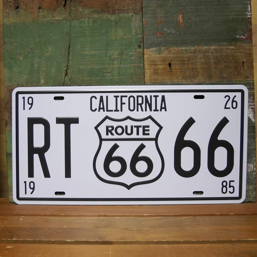  ルート66　メタルエンボスプレート 66 ブリキ看板 インテリア ROUTE66 カリフォルニア　アメリカン雑貨画像