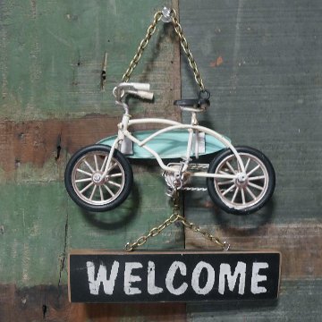 ビーチクルーザー サイン看板 自転車　サーフボード 【WELCOME】ウエルカム　アメリカン雑貨画像