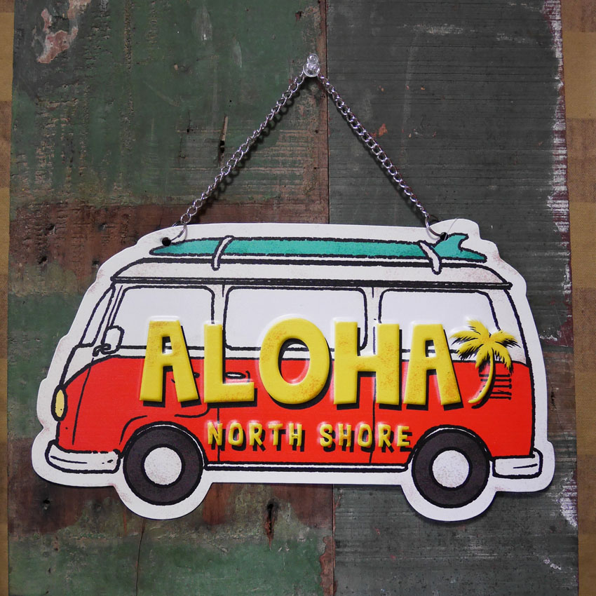 ALOHAバス ダイカット メタル看板 インテリア Kahiko ハワイアン ブリキ看板　アメリカン雑貨画像