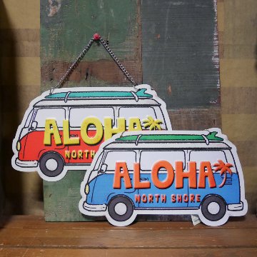 ALOHAバス ダイカット メタル看板 インテリア Kahiko ハワイアン ブリキ看板　アメリカン雑貨の画像