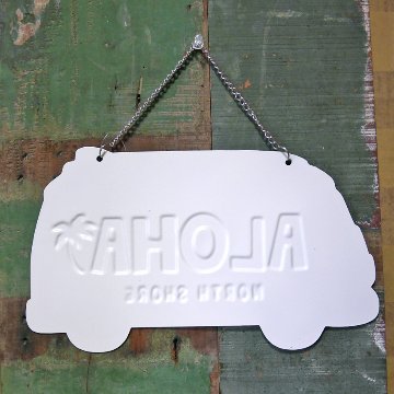 ALOHAバス ダイカット メタル看板 インテリア Kahiko ハワイアン ブリキ看板　アメリカン雑貨の画像