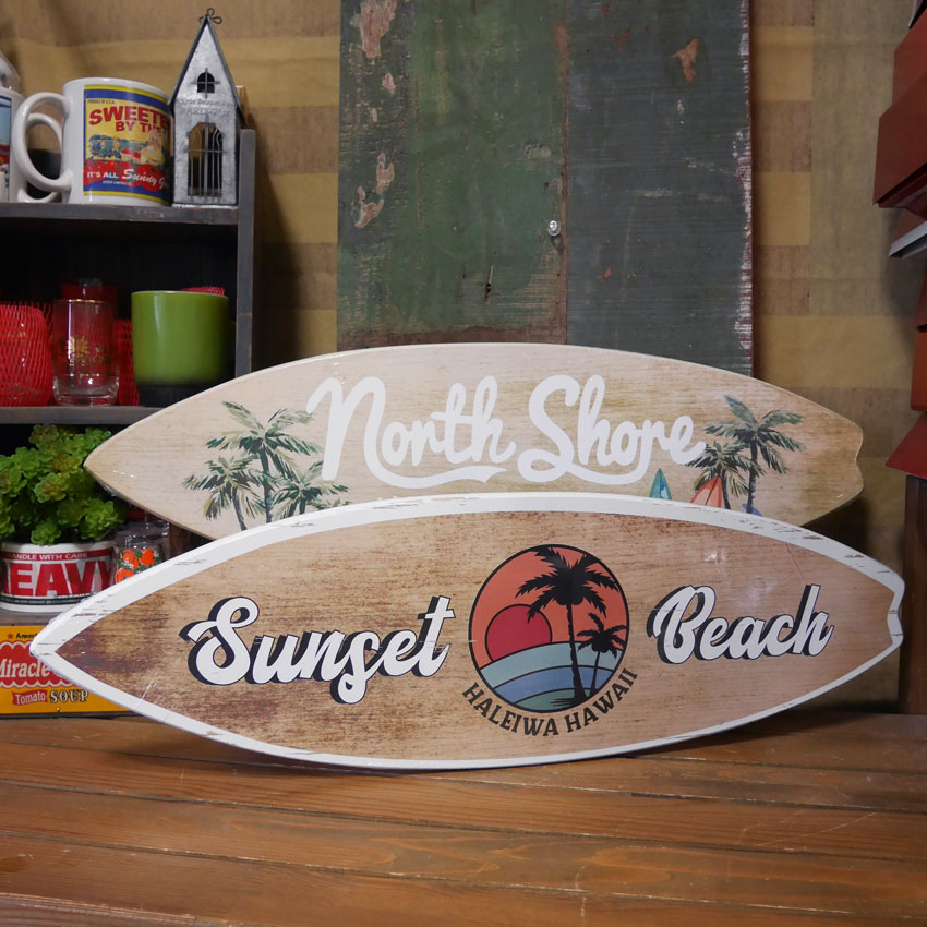 ハワイアン 木製看板 アロハ サーフィン 木製プレート インテリア