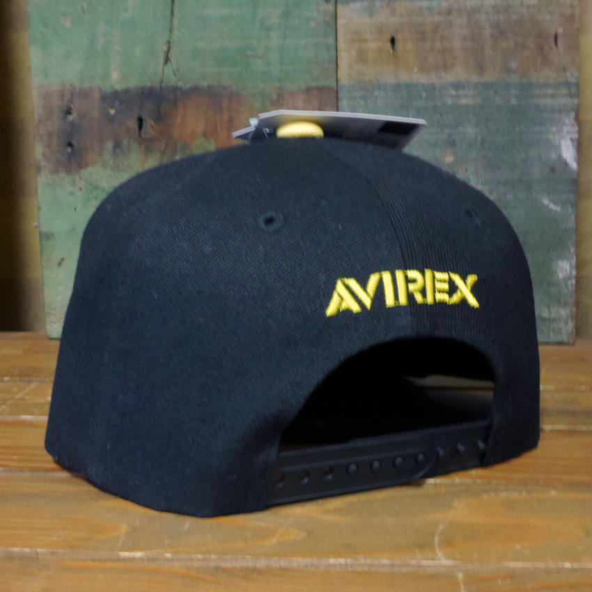 AVIREX COLLEDG EMB BBCAP ベースボールキャップ イエロー アヴィレックス 帽子 フラットバイザー　アメカジ　画像