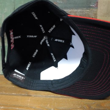 AVIREX COLLEDG EMB BBCAP ベースボールキャップ レッド アヴィレックス 帽子 フラットバイザー　アメカジ　画像