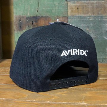 AVIREX  AC EMB BBCAP ベースボールキャップ　ブラック アヴィレックス 帽子 フラットバイザー　アメカジ　画像