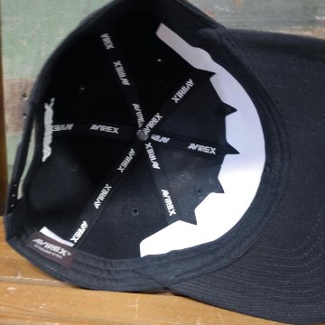 AVIREX  AC EMB BBCAP ベースボールキャップ　ブラック アヴィレックス 帽子 フラットバイザー　アメカジ　画像