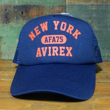 AVIREX  プリントウレタンメッシュキャップ ネイビー アヴィレックス 帽子 ミリタリー　アメカジ　画像