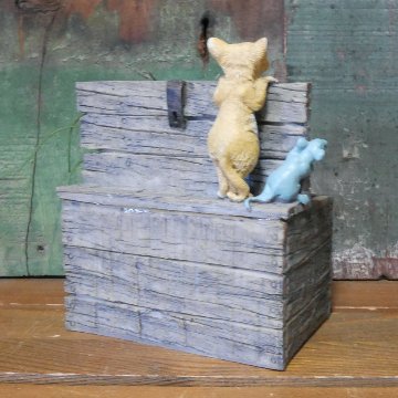 アニマルオブジェ ピッコロ【木箱】 小物入れ フラワーポット ガーデニング プランター　画像