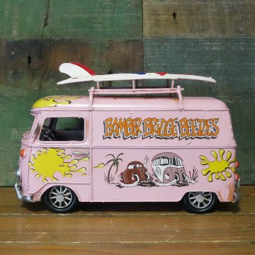 フォルクスワーゲンタイプ SURF バス フォトフレーム 自動車 ブリキのおもちゃ アメリカン雑貨画像