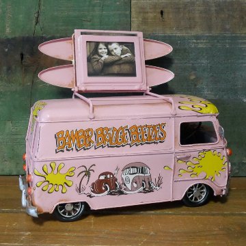 フォルクスワーゲンタイプ SURF バス フォトフレーム 自動車 ブリキのおもちゃ アメリカン雑貨画像