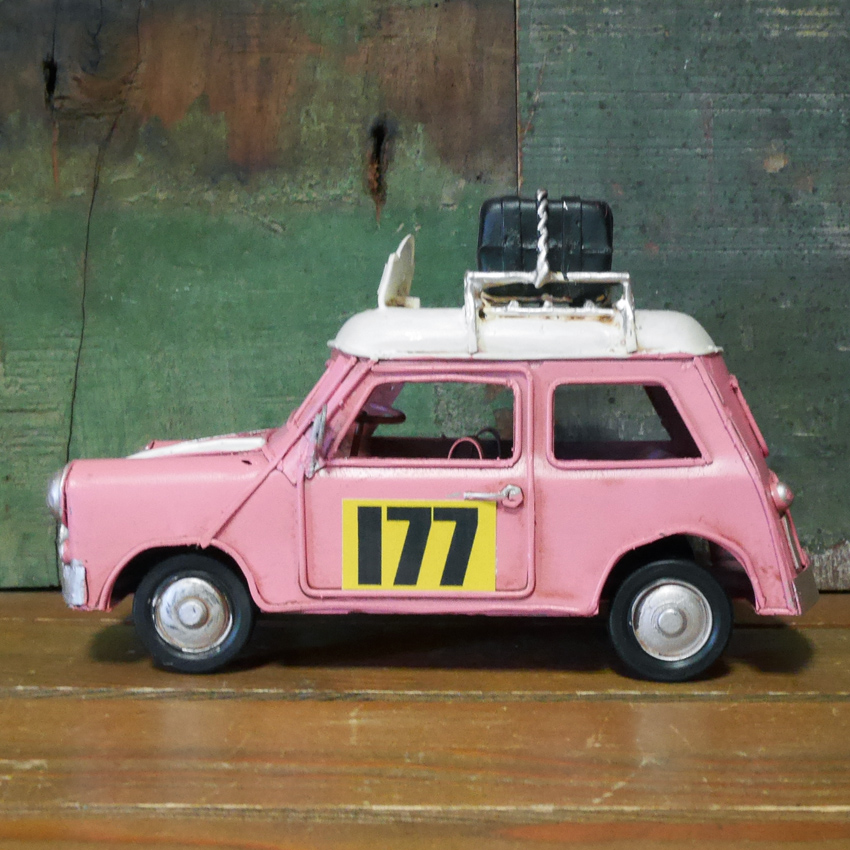 ミニクーパー タイプ トランク 自動車 ブリキのおもちゃ アメリカン雑貨画像